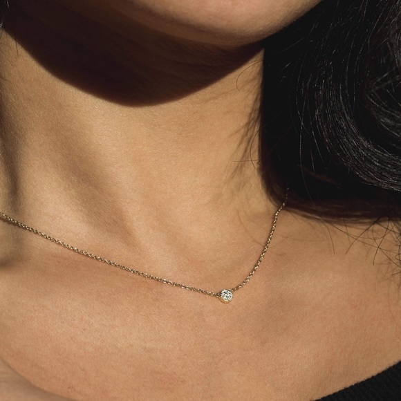 Dainty Mini Dot Gold Fill Sterling Necklace NWT - Picture 9 of 10